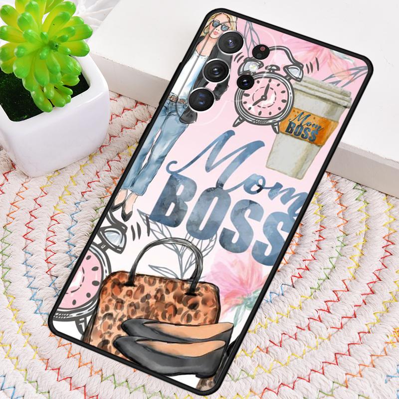 Princess Female Boss Coffee Soft Phone Case For Samsung Galaxy Note 10 Pro S26 S25 S24 S23 S22 Ultra Plus S21 FE S20 Cover