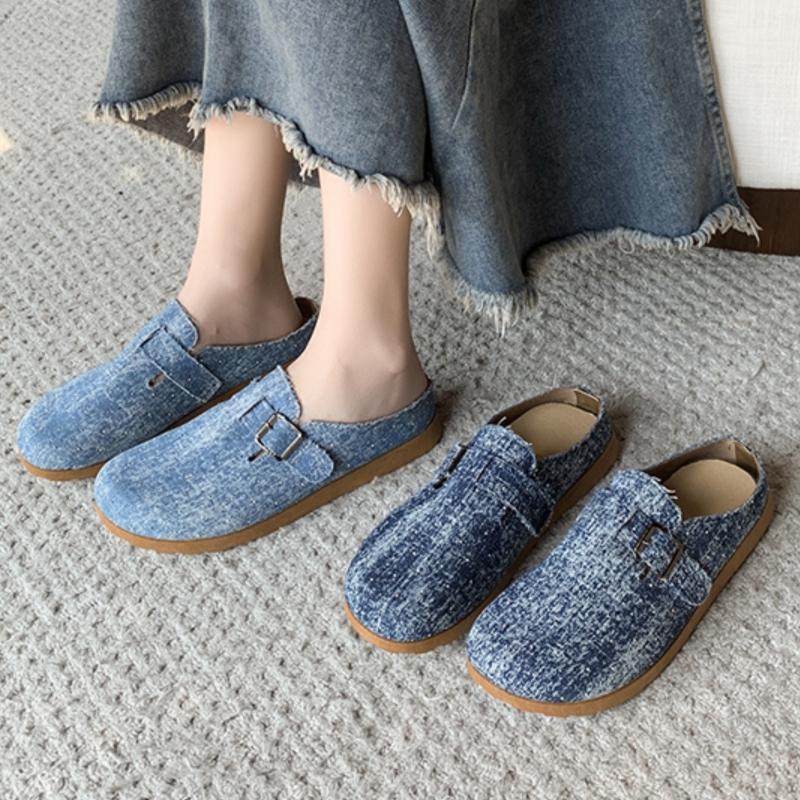 Fashionable Anti-slip Outdoor Flat Shoes for Summer Round-headed Low-cut Sexy and Comfortable Women's Closed-toe Slippers