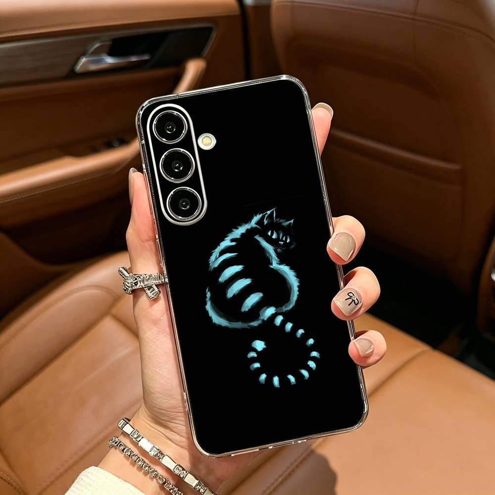 Cute C-Cheshire Cat Phone Case For Samsung Galaxy A71,A70,A52,A51,A40,A30 Transparent Cover