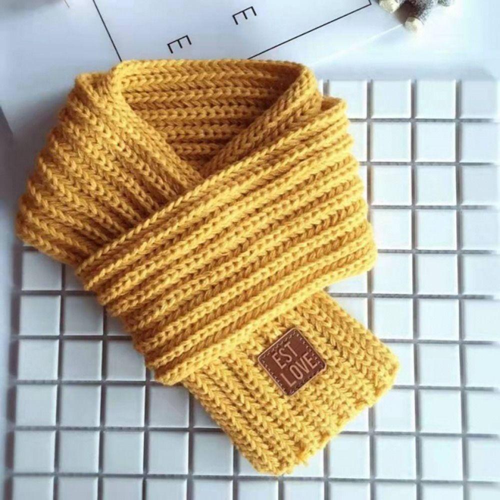 Labelled Scarf Windproof Kids Scarf Knitting Thermal Scarf Apparel Accessories Outdoor Scarf