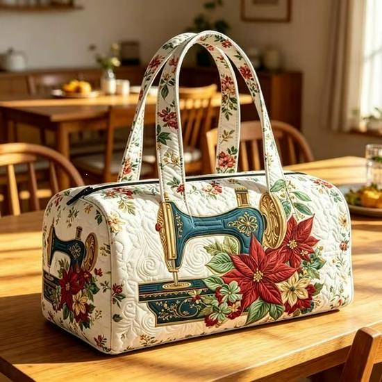 3D-Printed Quilted Cotton Women's Travel Yoga Handbag