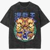 Yu-Gi-Oh Yugi Muto & Exodia Washed T-Shirt, Forbidden One Anime Print, Retro Oversized Cotton Streetwear Tee For Fans Men Women