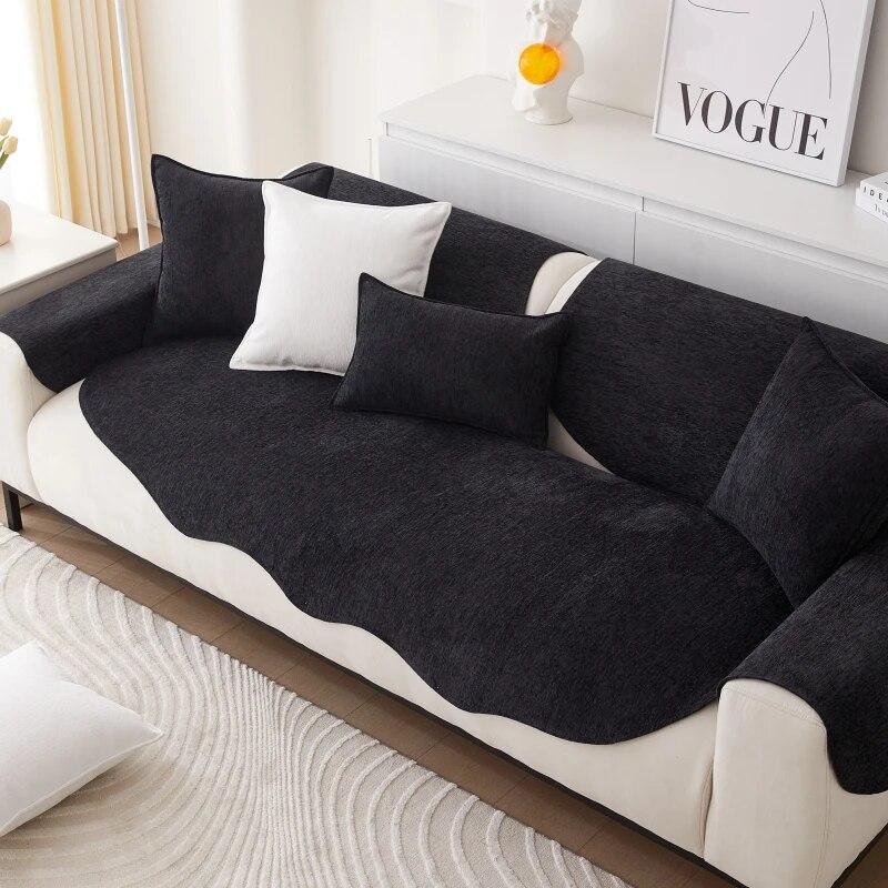 Universal Sofa Cover for Living Room Chenille L Shape Sofa Towels Mat Pet Kids Anti-slip Couch Slipcovers Area Rug Home Decor