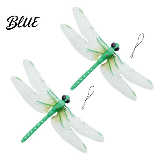 Dragonfly Garden Art Accessory 3D Simulation Outdoor Fake with Keychain Artificial Decoration Insect Model for Yard Courtyard Patio Flower Beds