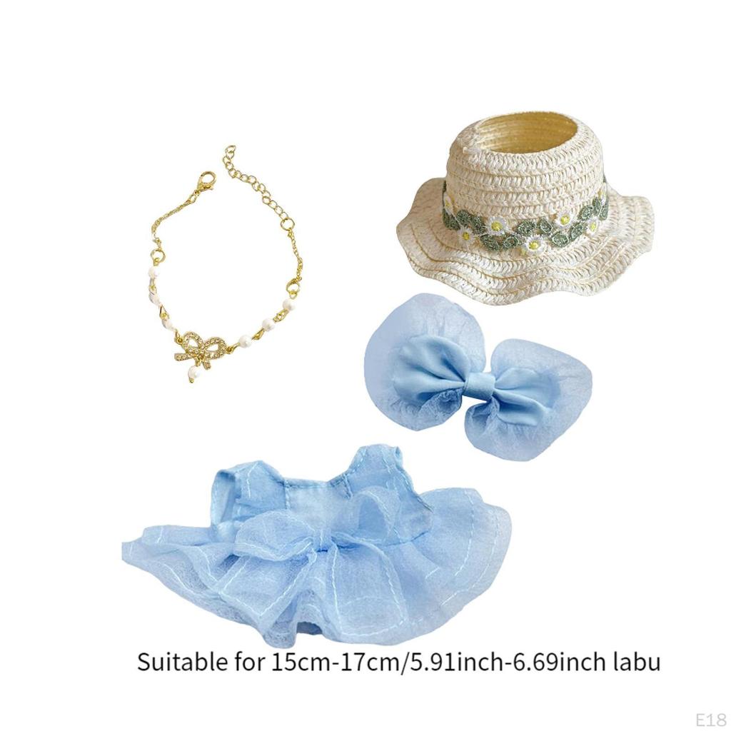 Girl Doll Clothes Bow Headdress Decor Tulle Dress Set for Dolls Age 57 810 Style A