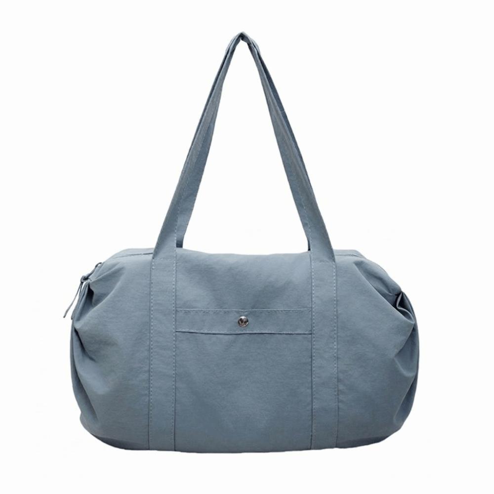 Zipper Closure Large Capacity Tote Bag Multifunctional Handbag Nylon Shoulder Bag Formal Style синий