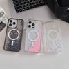 Glitter Drilling Magnetic Case for iPhone 16 15 14 Pro Max Shiny Quicksand Magnets Phone Cover Hard Liquid Shell Fundas