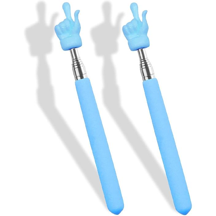 2 Pcs Telescopic Teacher Pointer Stick, Retractable Finger Pointer for Classroom Teaching, Extendable Pointer for Kindergarten and Elementary