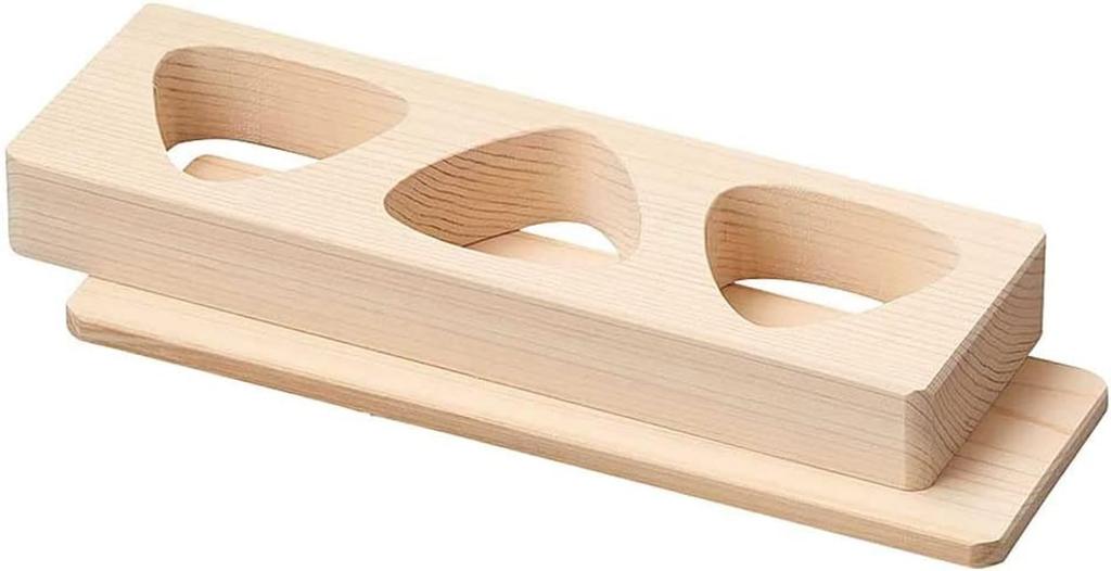 Yamako Hinoki Rice Ball Mold (with base plate) 3 holes 06307