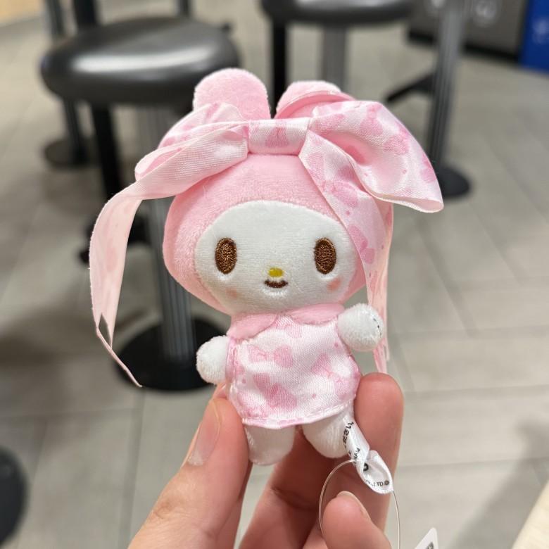 

Anniversary My Melody Cartoon Plush Keychain Rose Strawberry Bow Gift Decor Butterfly