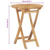 Folding Garden Table Ø 60 cm Solid Teak Wood