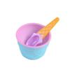 Candy Colored Ice Cream Shaped Plastic Bowl with Spoon Reusable Cartoon Egg Cone Children Fruit Dessert Bowl Kitchen Accessories