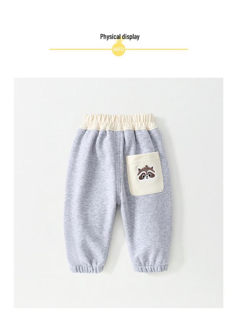 Warme Fleece-gefütterte Jogginghosen für Kinder - Herbst-/Winter-/Frühlingsstil, Dicke Outdoor-Schweißhosen für kleine und mittlere Kinder