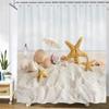 Perdea de Duș Plajă Marea Scoică Stea de Mare Perdele de Duș 180*180Cm Impermeabilă Baie Casă Material Lavabil Paravan Baie 12 Cârlige