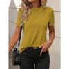 2026 Summer New Women's Solid Color Round Neck Short Sleeve Loose Casual T-Shirt