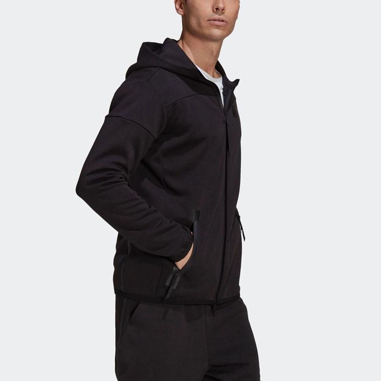 Adidas Sports Hooded Jacket Men Outerwear Black H31037