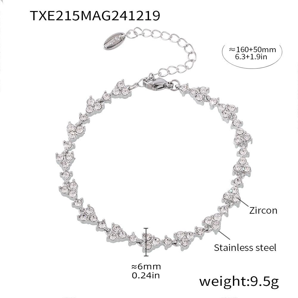 Qiong Yao Bougainvillea Flower Luxury Zircon Chain, Handmade with 18K Gold-Plated Stainless Steel