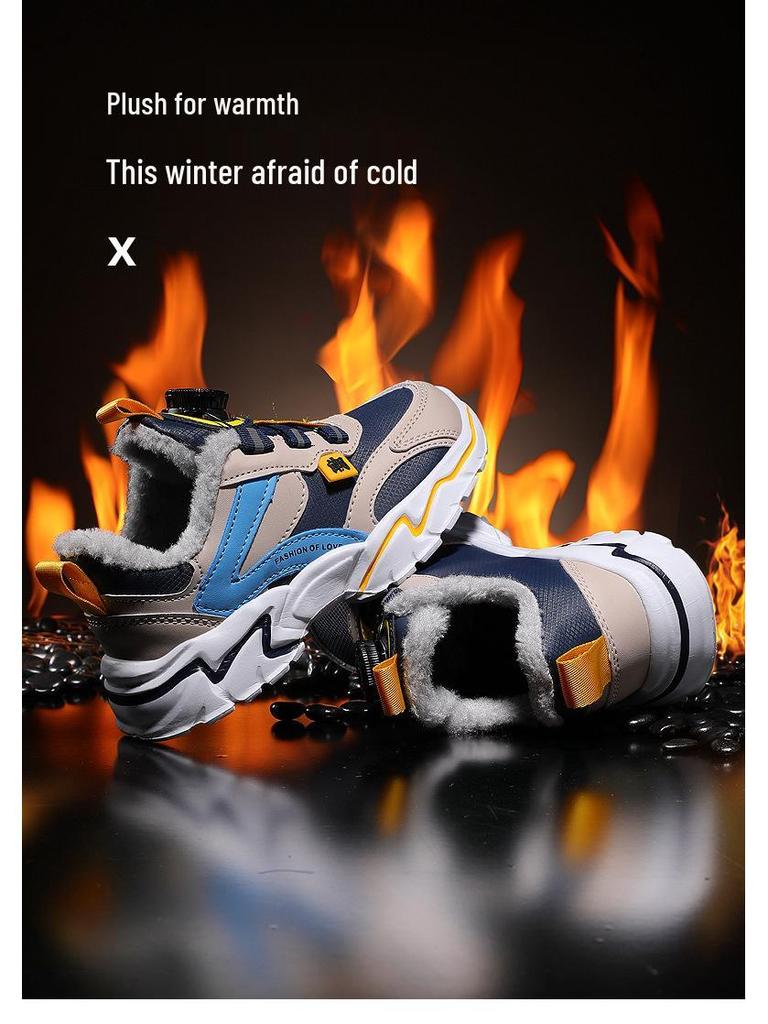 Children’s Winter Sneakers: Soft Leather, Non-Slip Sole, Warm Velvet Lining