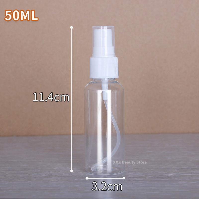 50PCS 10ml 30ml 50ml 100ml Clear Empty Spray Bottles Refillable Container Empty Cosmetic Containers Refillable Bottles Wholesale
