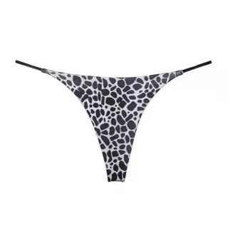 Calcinhas Fio Dental Femininas de Cintura Baixa Estampadas Leopardo Zebra Liso Sexy Micro T-back Lingerie Multicor Para Uso Diário na Praia