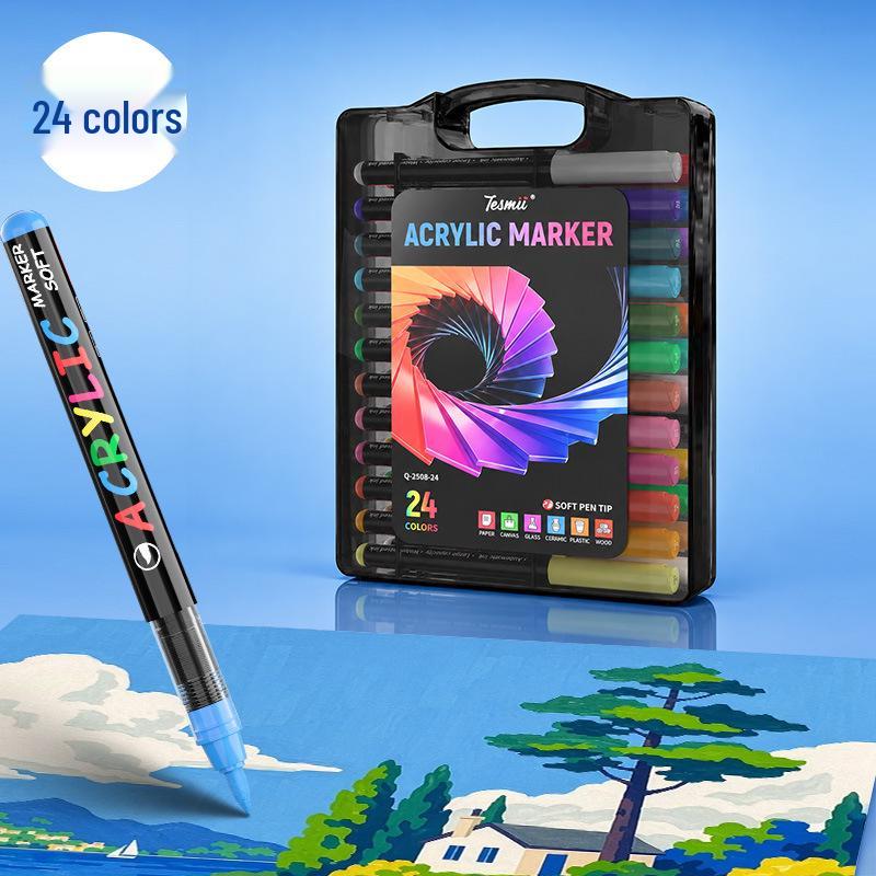 Kusai Stackable Quick-Drying Waterproof Soft Tip Acrylic Marker Pen
