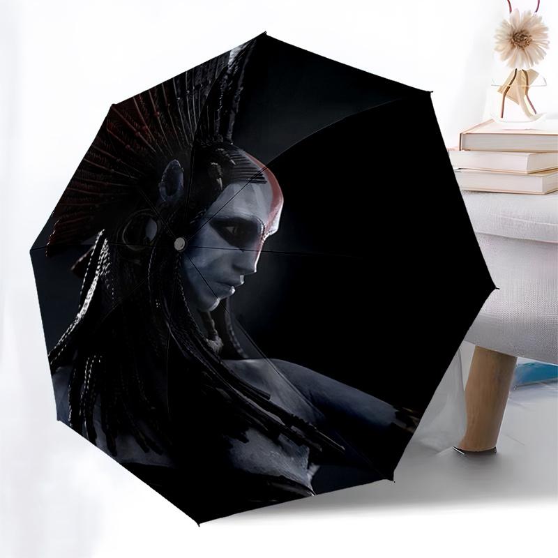 Avatar Indianerkrieger Kopfschmuck mit Federkrone Perfekt für Fans, Reisende und den täglichen Gebrauch | Automatischer Regenschirm mit 8