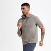Sommer Kapuzen-Sweatwear Herren Kurzarm Lockeres T-Shirt Leicht Atmungsaktiv Kragen