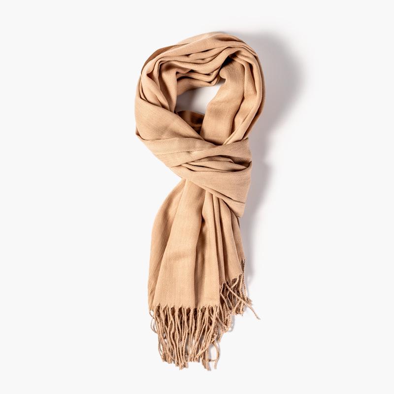Women's High-End Red Imitation Cashmere Knit Shawl - Versatile & Fashionable