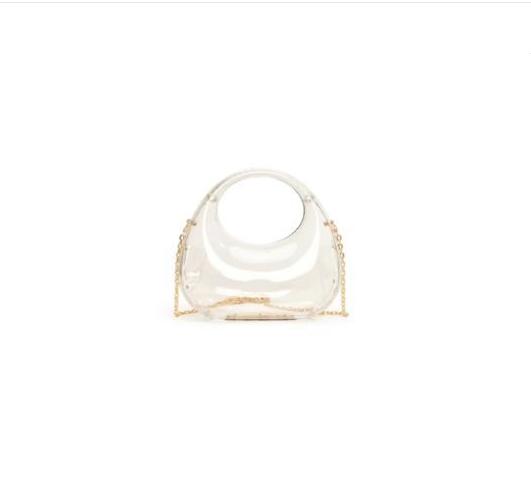 Luxury Designer Evening Clutch Clear Acrylic Women Handbags Fashion Shoulder Bags Half Moon Wedding Purses Party Tote Ladies sac