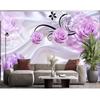 3d Floral Purple Rose Wall Murals Modern Simple Romantic Wallpaper Living Room Bedroom Home Decor