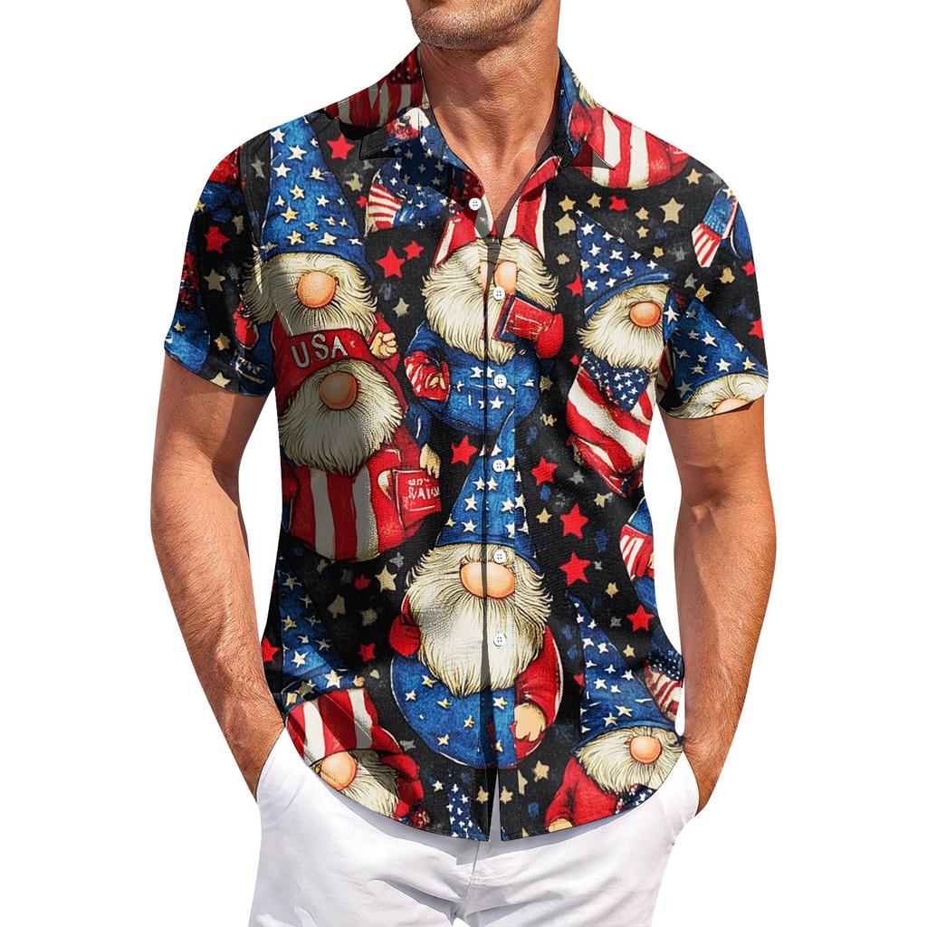 Pánské ležérní tričko s krátkým rukávem, úzké módní pánské s kostkovaným potiskem