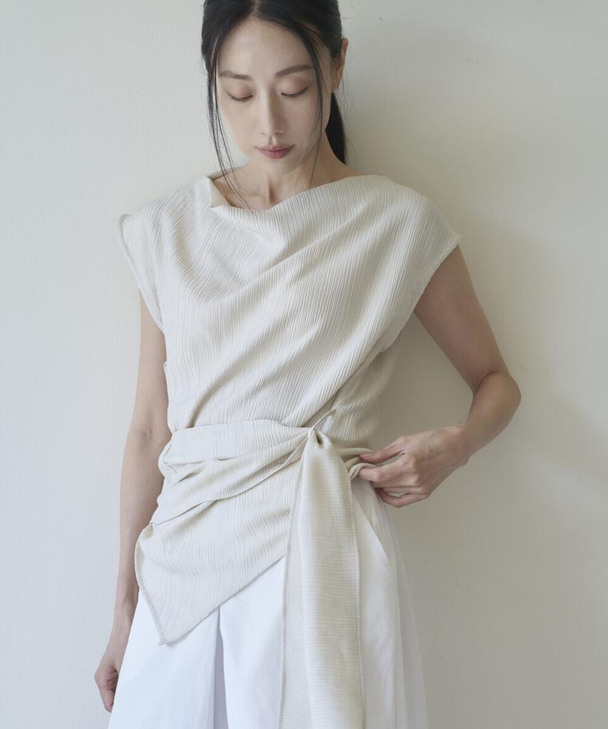 Eima Yur Scarf Asymmetrical Blouse_3Color