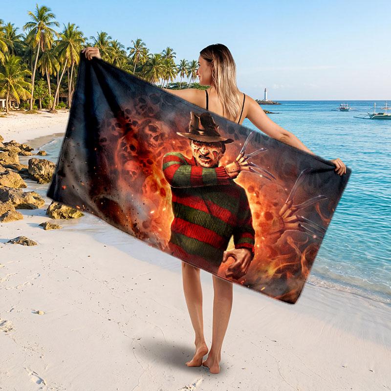 Large Beach TowelA Nightmare on Elm Street Freddy Krueger Soft Absorbent Towel Beach Bath Home Use
