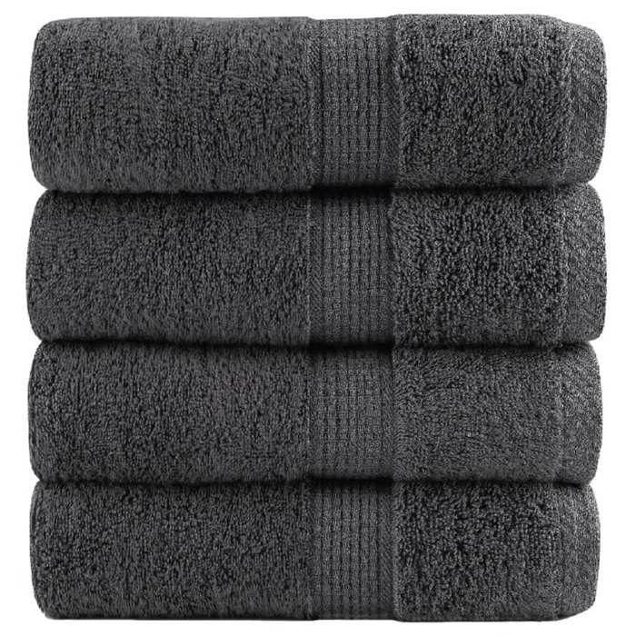 VidaXL Serviettes de toilette premium SOLUND 4 pièces Anthracite 30 x 30 cm 600 g/m² 137149