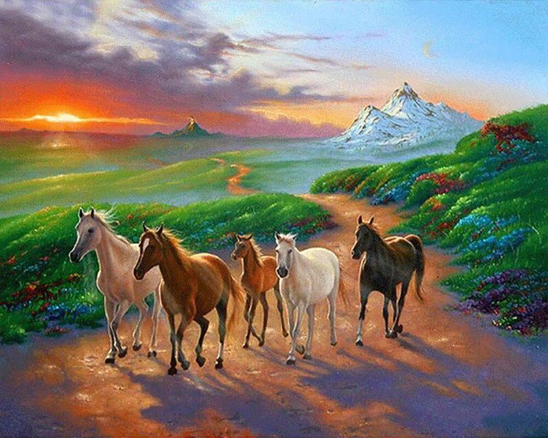 Diamond Embroidery Tsunami Animal Seagull Handmade Gift Diamond Painting Horse Animal Flower Full Square Round Drill Needlework Handmade Gift