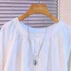 Women's Round Neck Loose Fit Long Sleeve Blouse