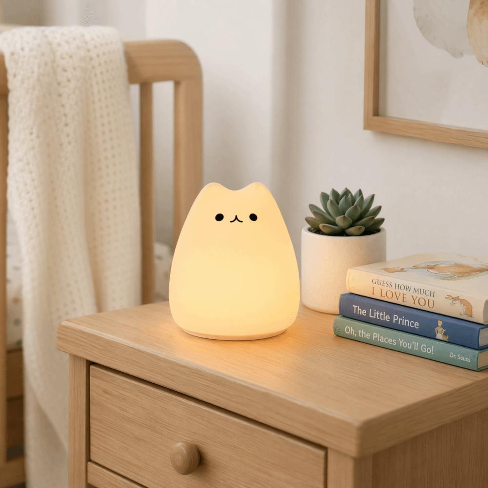 Cat Night Lamp Battery Powered Night Light Portable LED Night Light  Bedroom