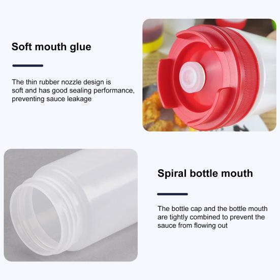 Honey Dispenser Squeeze Bottle BPA-Free Salad Dressing Dispenser Reusable Syrup Container