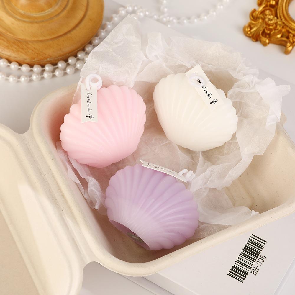 Romantic Shell-Shaped Scented Candle - Creative Gift & Wedding Ornament.