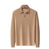 Langarm T-Shirt Herren Business Casual High-End Medium Herren Einfarbig Feinkörnig Scherenhals Poloshirt
