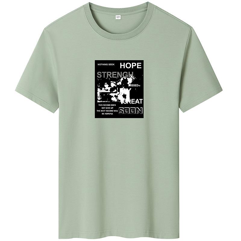 

Мужская футболка Hope с короткими рукавами и круглым вырезом, хлопковая футболка S-6XL S светло-зеленый