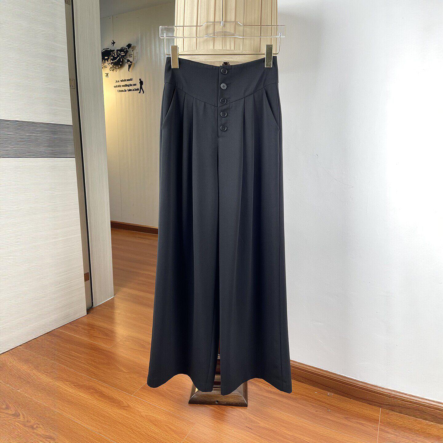 

Elegant High-Waisted Wide-Leg Suit Pants for Tall Women - Summer Style Extra Large чёрный