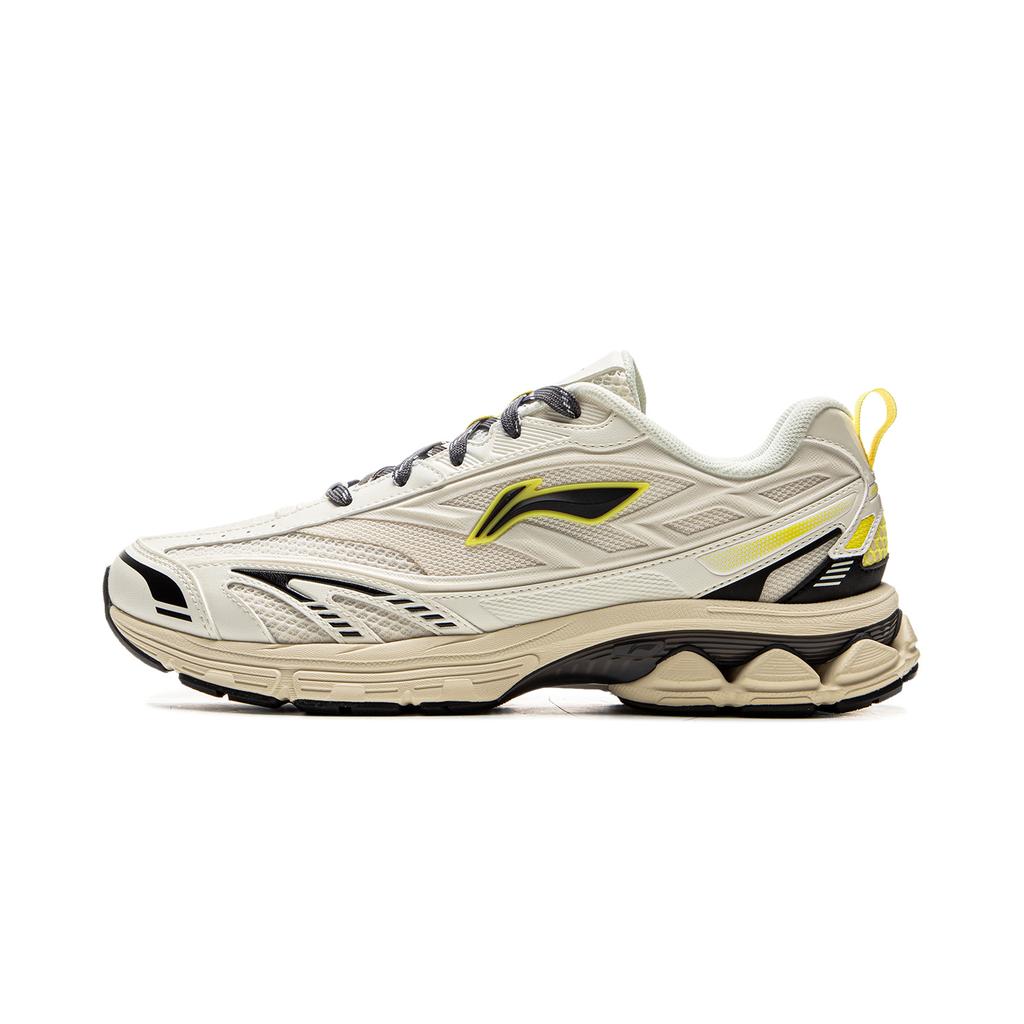 New LiNing Cushioning, Slip Resistant, Abrasion Resistant, Rebound Low Top Casual Running Shoes Men's Ecru ARXV001-3