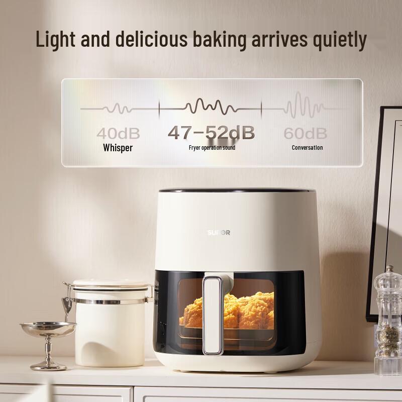 SUPOR 5.3L Visual Window Smart Air Fryer CN Plug (adapter Included)