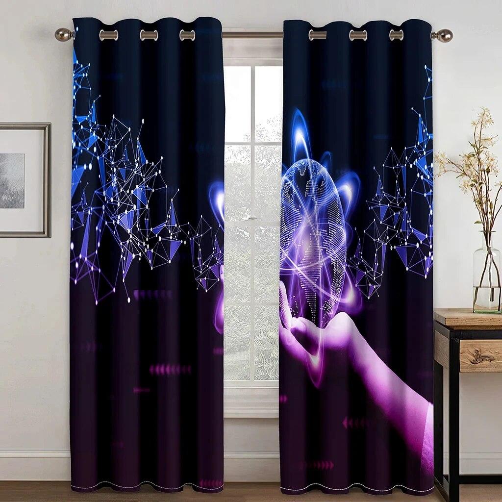 Metaverse Robot Blackout Curtains High Shading For Bedroom Living Room Bathroom Kitchen Door Hall New Pattern