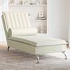 VidaXL Massage Chaise Longue with Bolster Cream Velvet, Long Sofa Chair, Bedroom Chaise Lounge, Chair of 379466