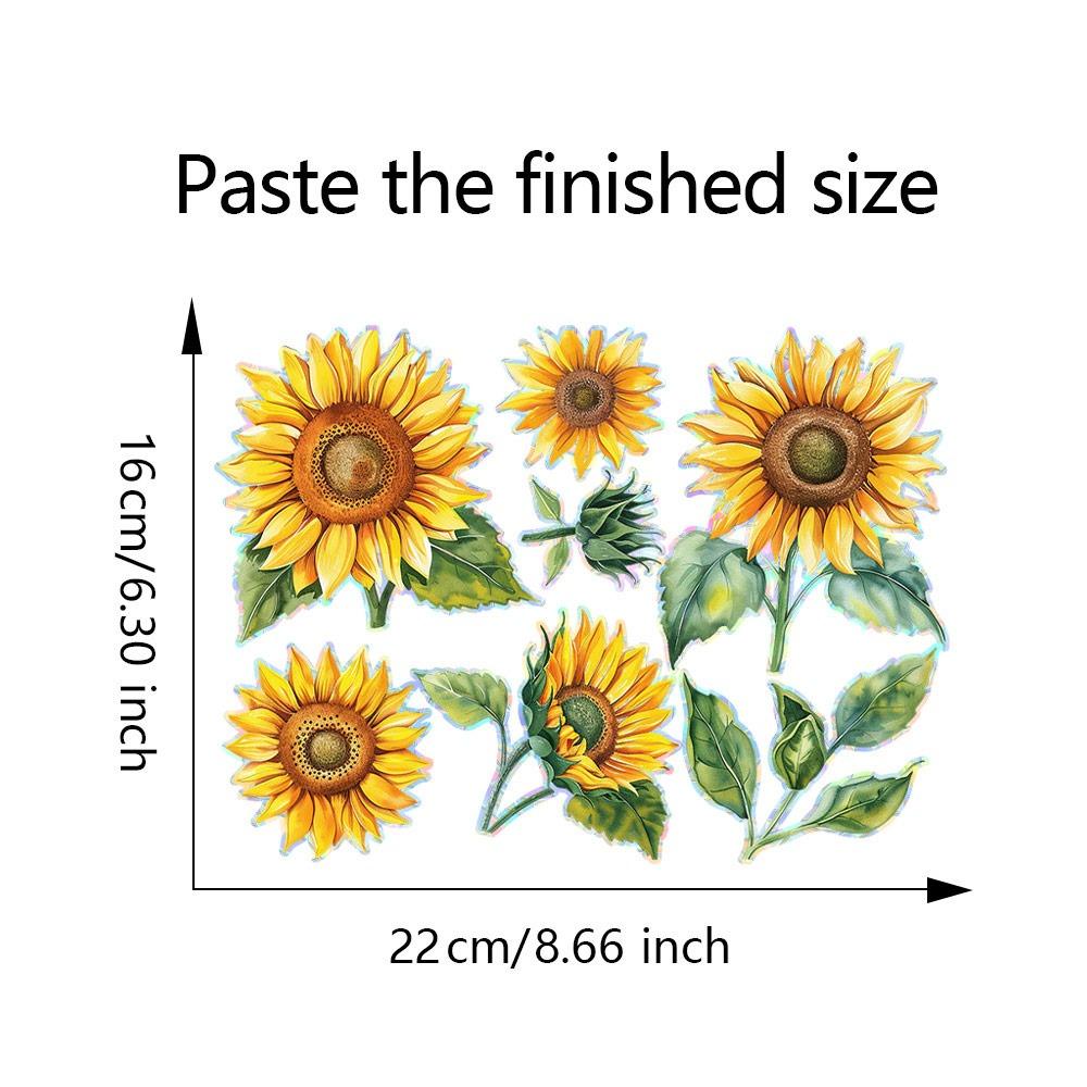 

Красочные наклейки с подсолнухами Радужные призмы Стекло Статическая наклейка Украшение для дома 1