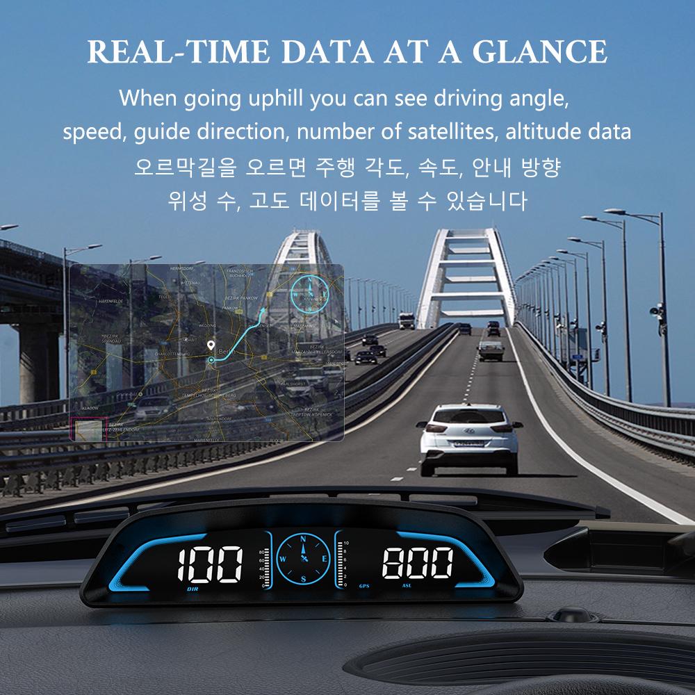 ZQKJ G3 GPS HUD Auto Speedometer Head Up Display Car Smart Digital Alarm Reminder Meter Electronics Accessories for All Cars
