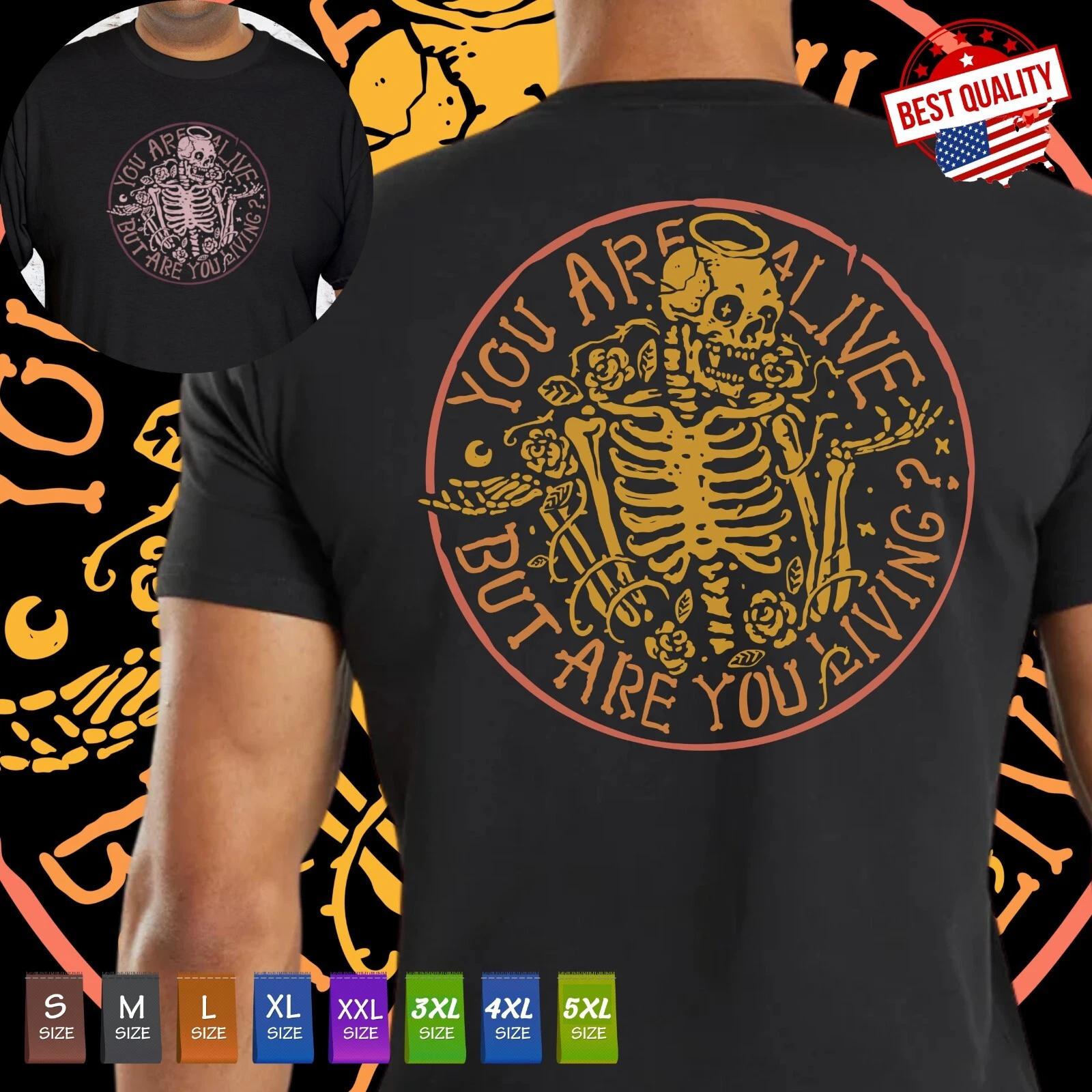 

Motivational Skull Quote T Shirt Printed Back/Front Traditional Tattoo Clothing 3XL