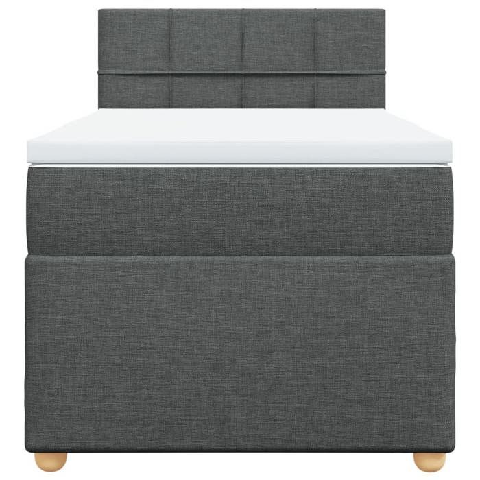 Maison Exclusive - Sommier à lattes de lit avec matelas Gris foncé 100x200cm Tissu